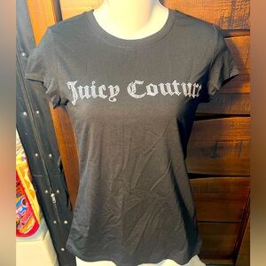 Juicy couture black t-Shirt logo new size S
